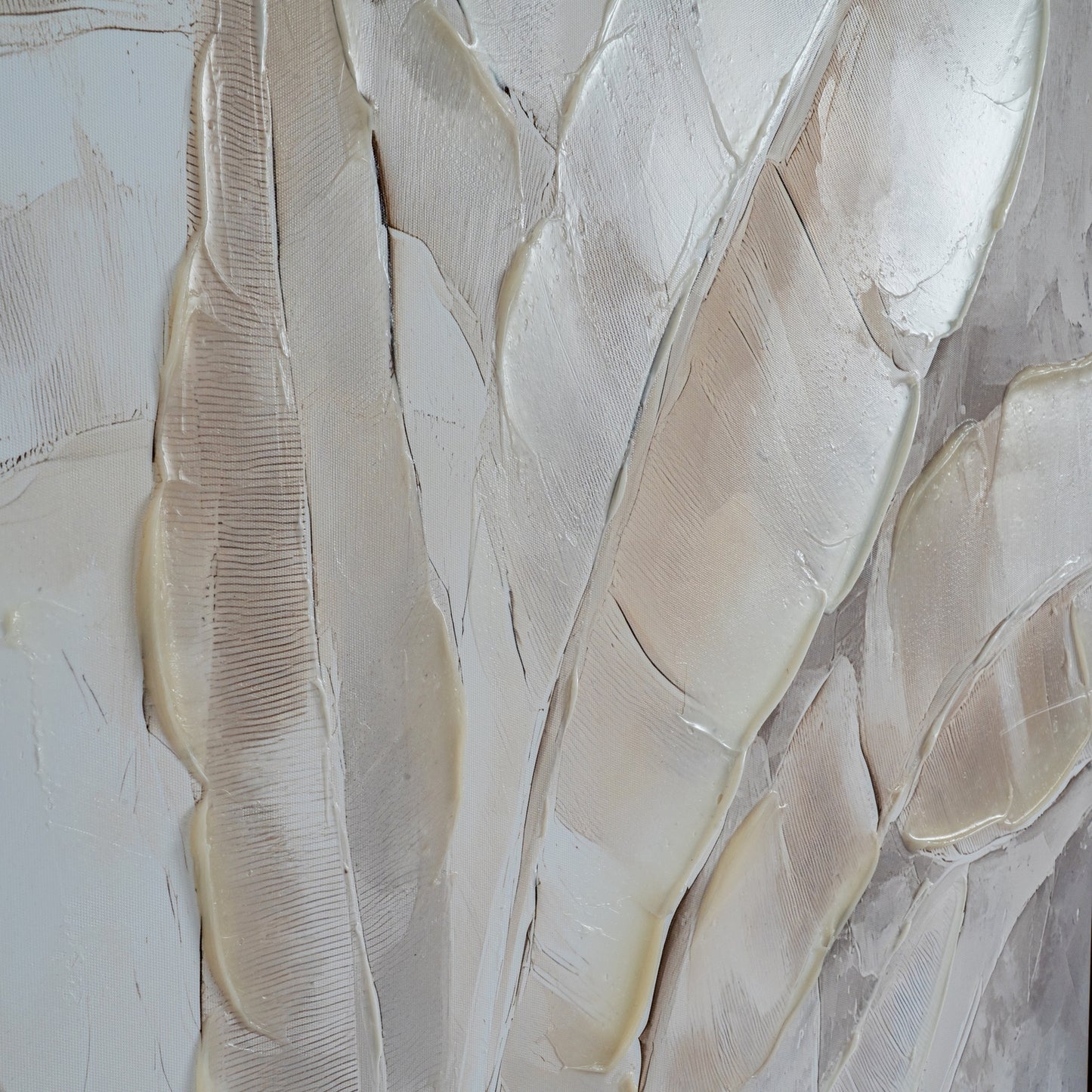 Hand Painted Feather Wall Art Framed Canvas