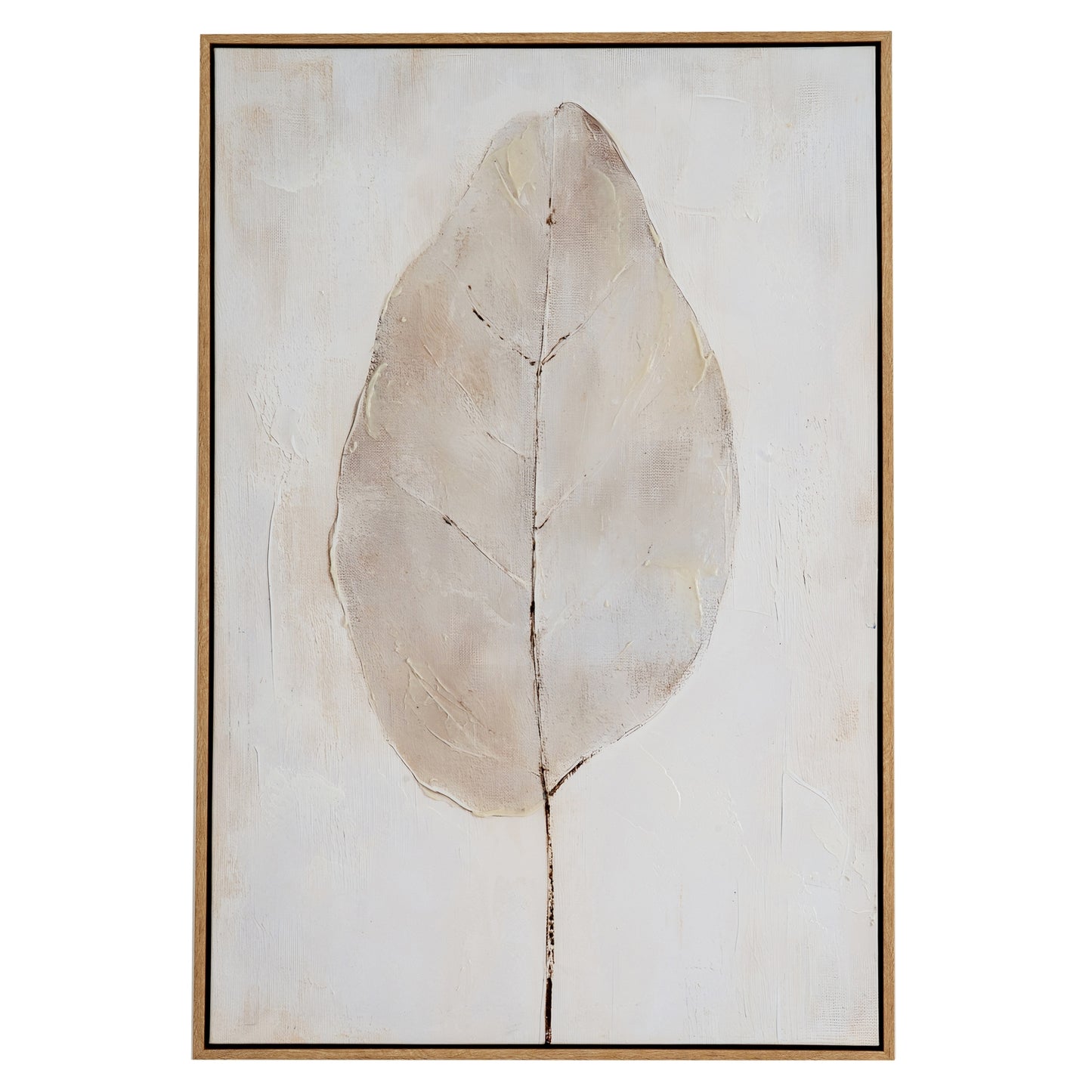 Hand Painted Leaf Framed Canvas Wall Art