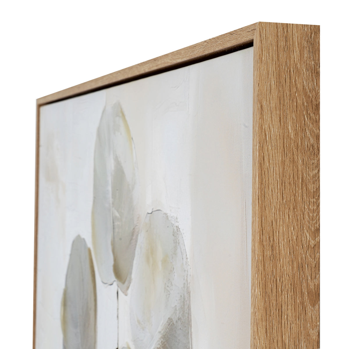 Hand Painted Leaf/Plant Framed Canvas Wall Art