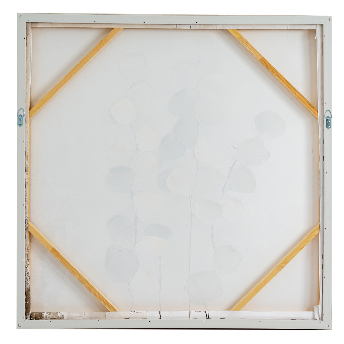 Hand Painted Leaf/Plant Framed Canvas Wall Art
