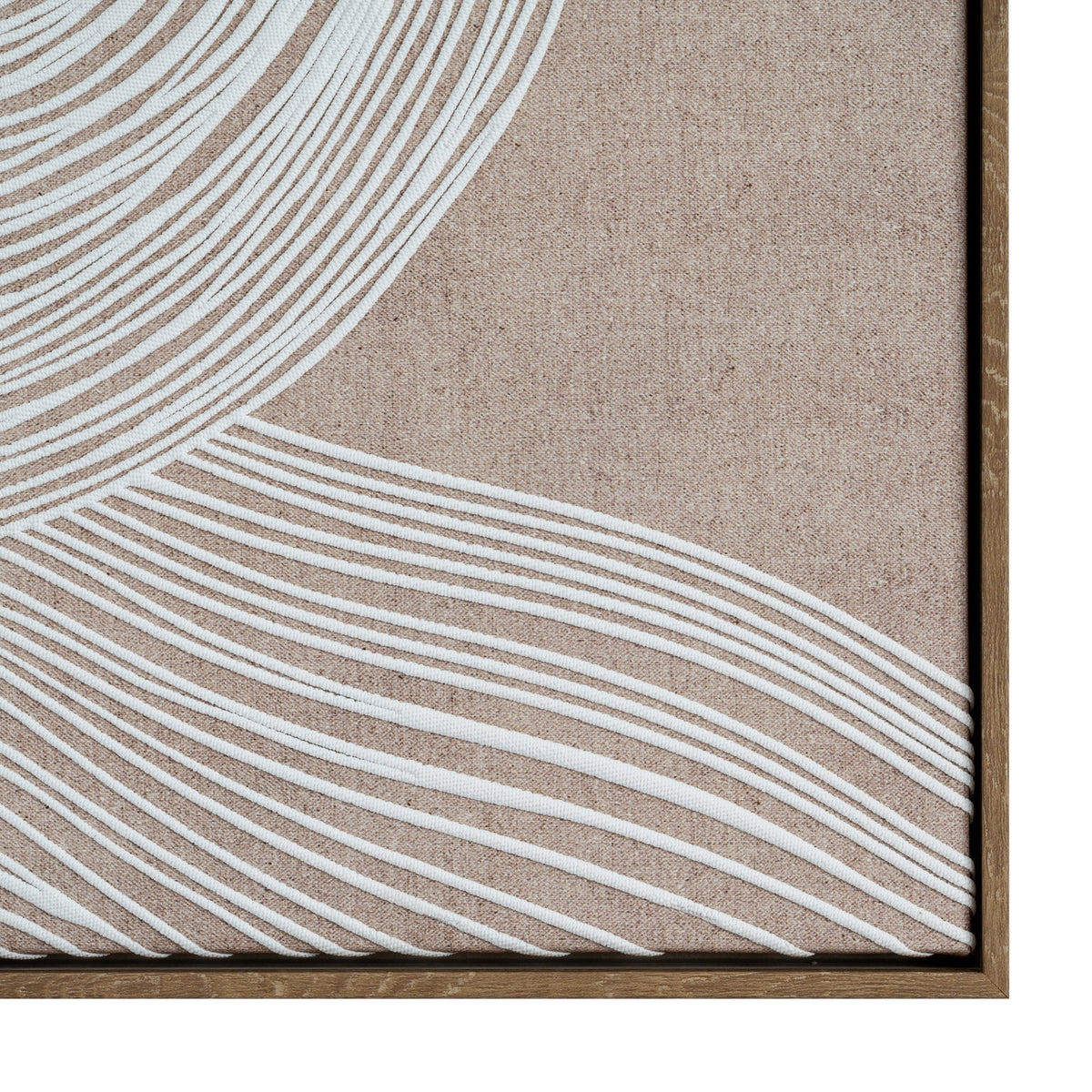 Beige Line Art Famed Canvas Wall Art
