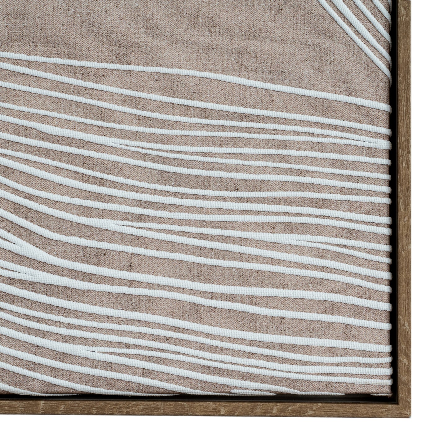 Beige & White Line Art Famed Canvas Wall Art