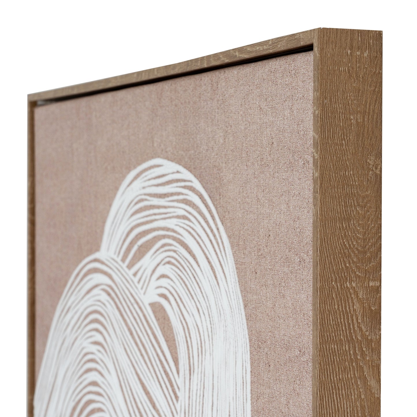 Beige & White Line Art Famed Canvas Wall Art