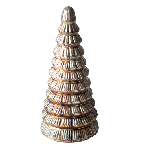 Glazed Glass Christmas Tree Sculpture Ornament
