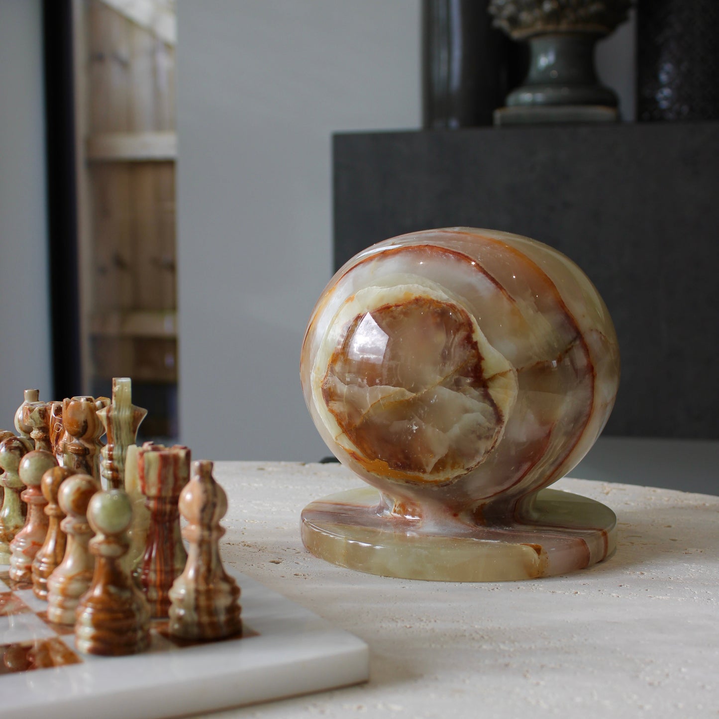 Green Onyx Ball Sculpture Ornament