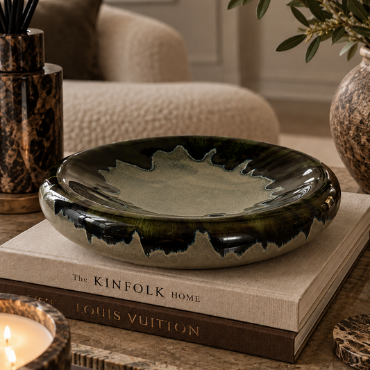 Blue Reactive Glaze Stoneware Bowl | Large