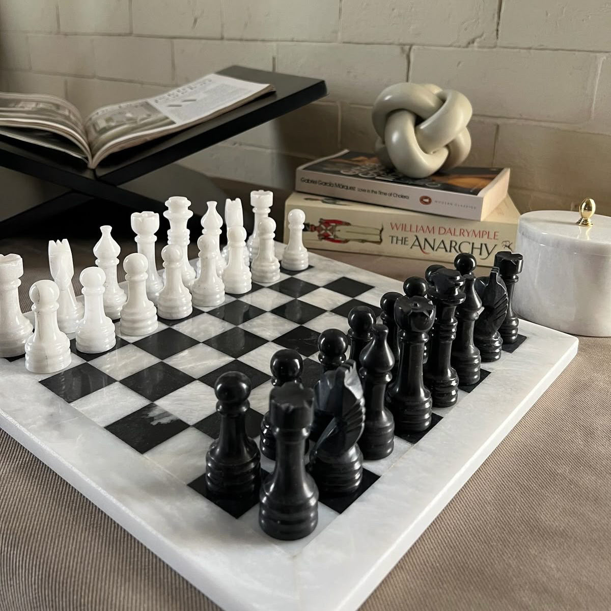 Black & White Marble Decorative Chess Set