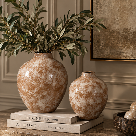 Antique Taupe Reactive Glaze Vase | Large