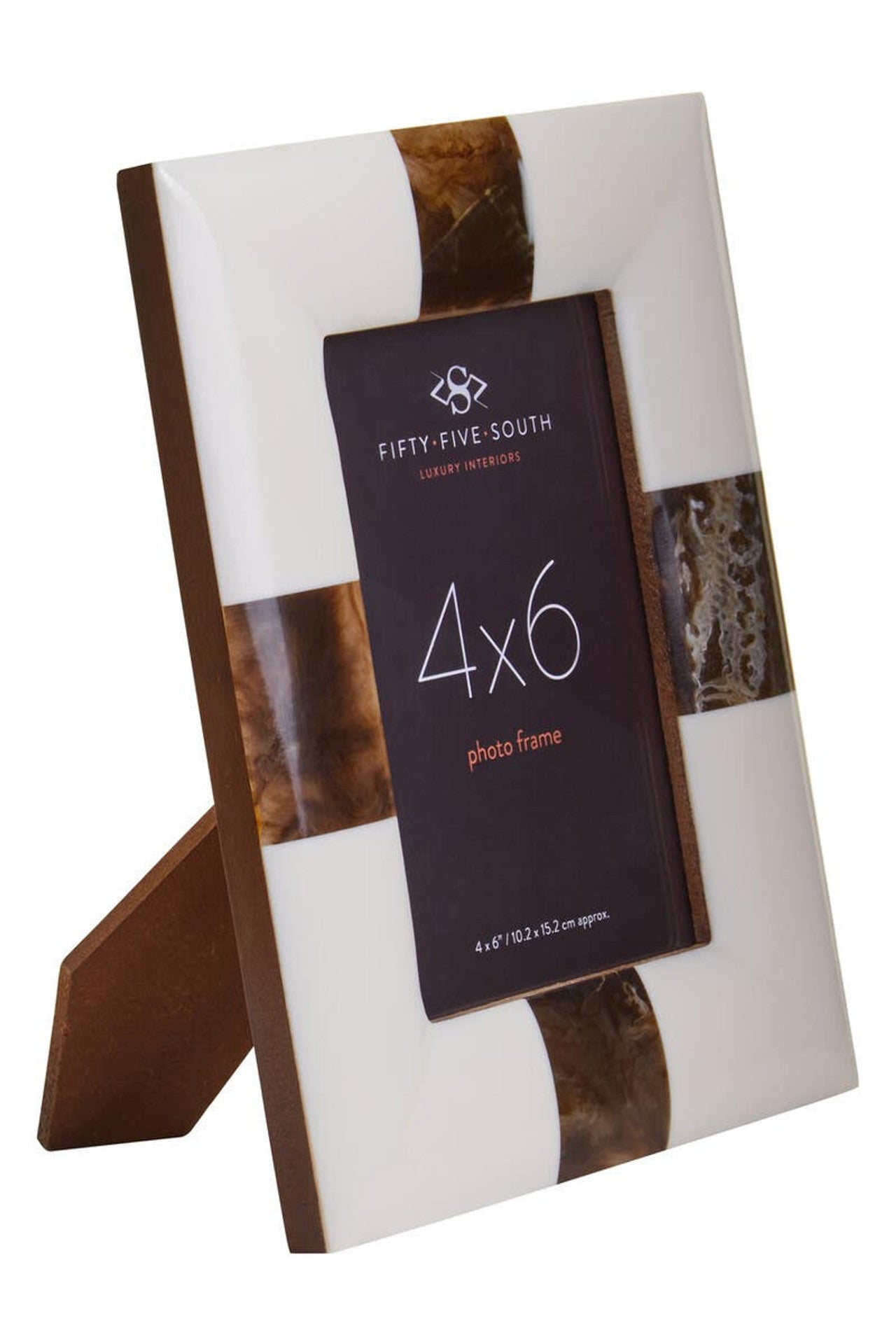 Cream & Wood Brown Photo Frame 4 x 6in