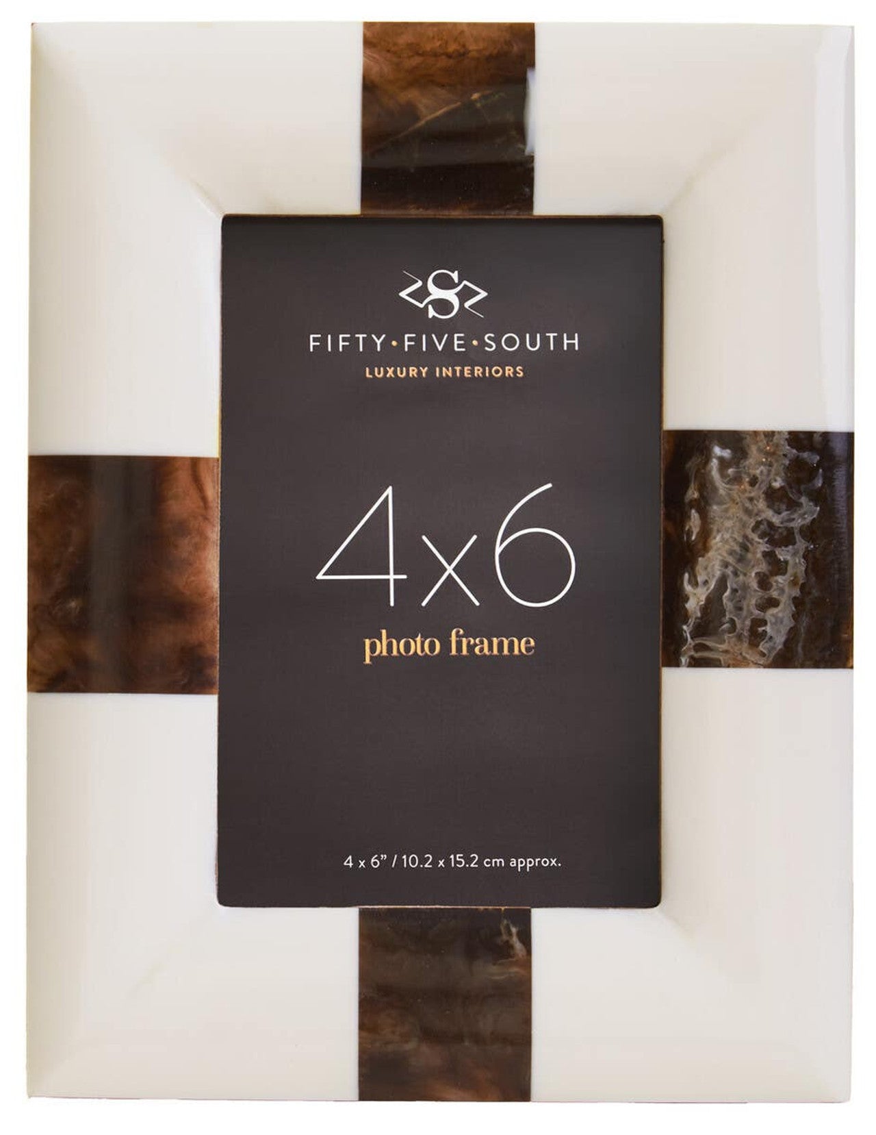 Cream & Wood Brown Photo Frame 4 x 6in