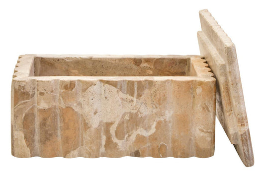 Rectangle Chocolate Brown Marble Fluted Box