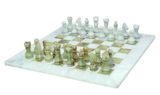 Green Onyx & White Marble Decorative Chess Set