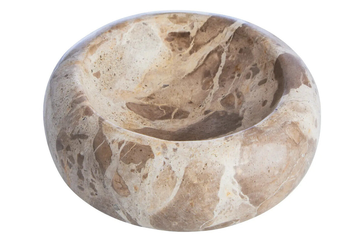 Small Chocolate Brown Marble Trinket Bowl