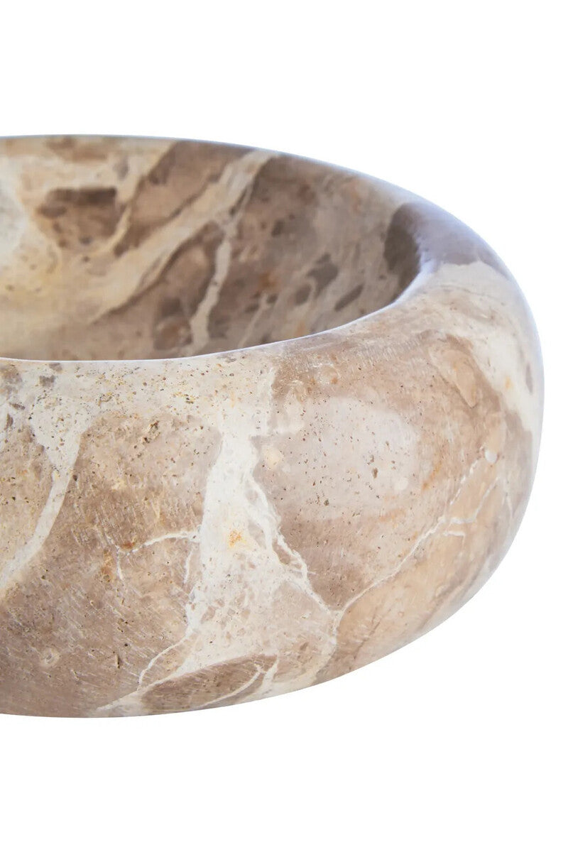 Small Chocolate Brown Marble Trinket Bowl