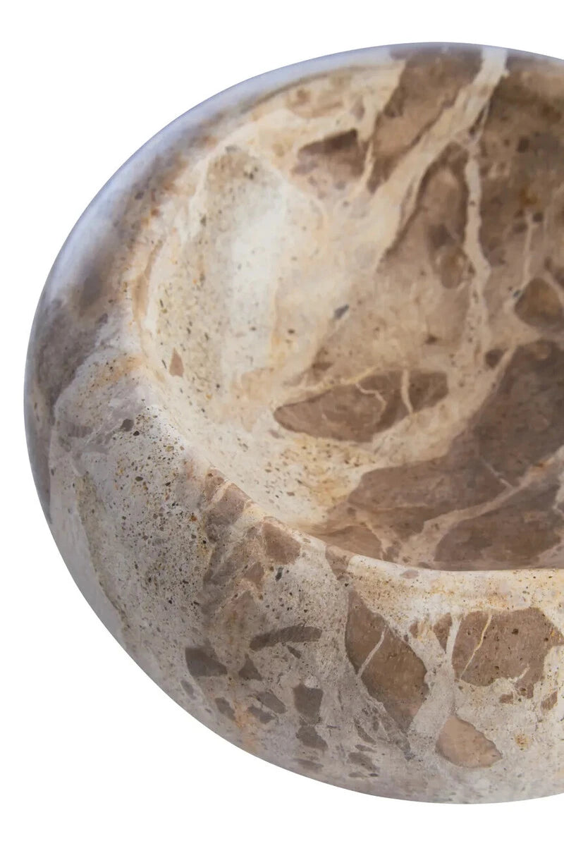 Small Chocolate Brown Marble Trinket Bowl
