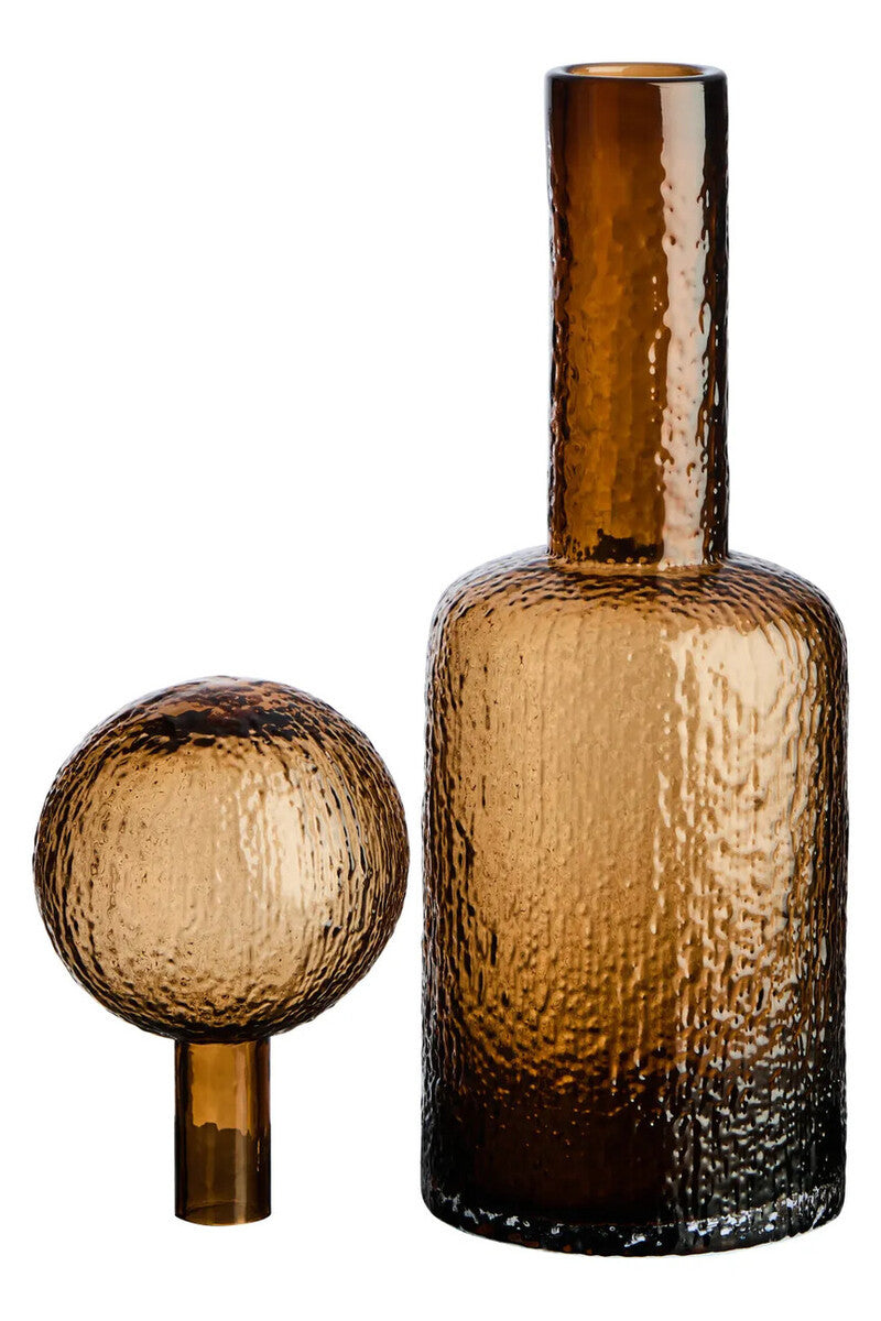 Brown Textured Glass Bottle | Large