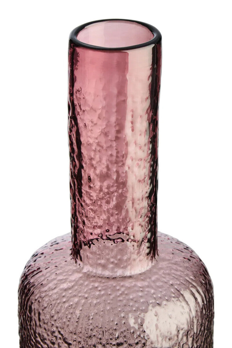 Pink Textured Glass Bottle | Large