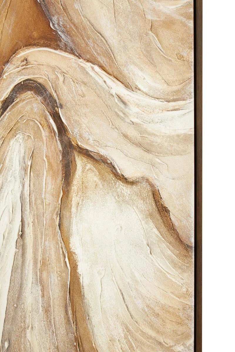 Neutral & Brown Abstract Textured Wall Art Framed Canvas