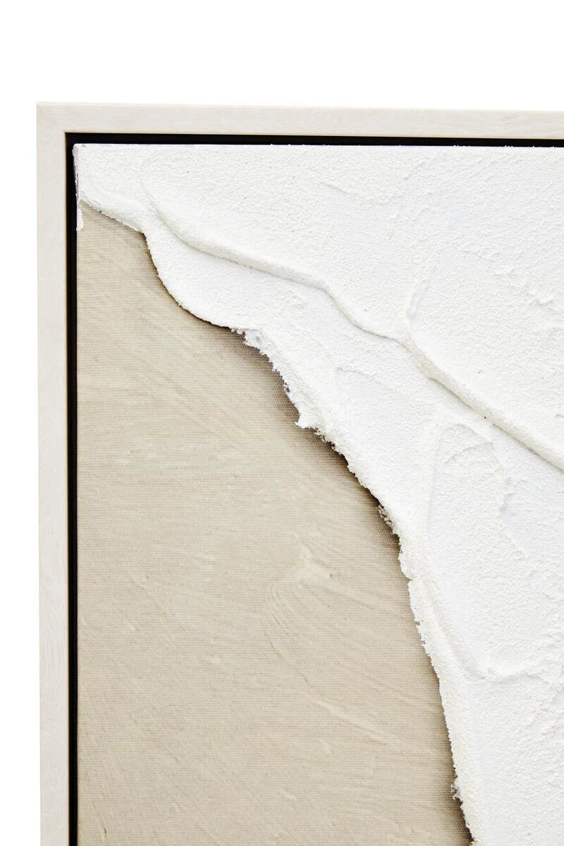 Neutral & White Abstract Textured Wall Art Framed Canvas