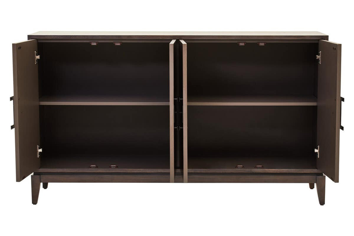 4 Door Antique Grey Wood Sideboard