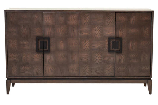 4 Door Antique Grey Wood Sideboard