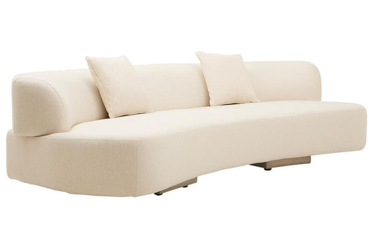 Cream Linen 3 Seater Sofa