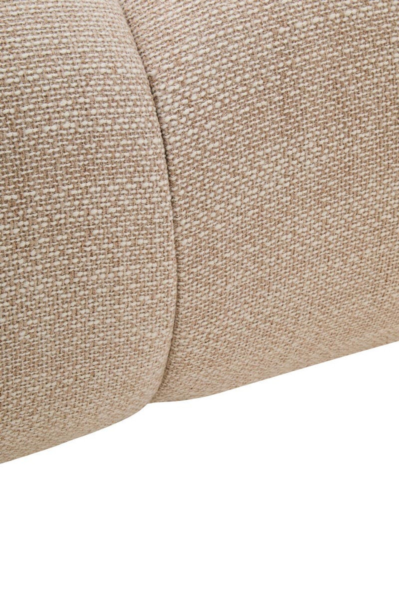 Cream Linen Curved 3 Seater Sofa