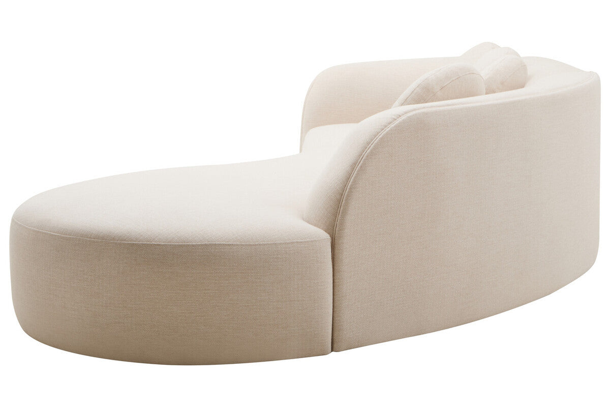 Cream Linen 3 Seater Curved Sofa