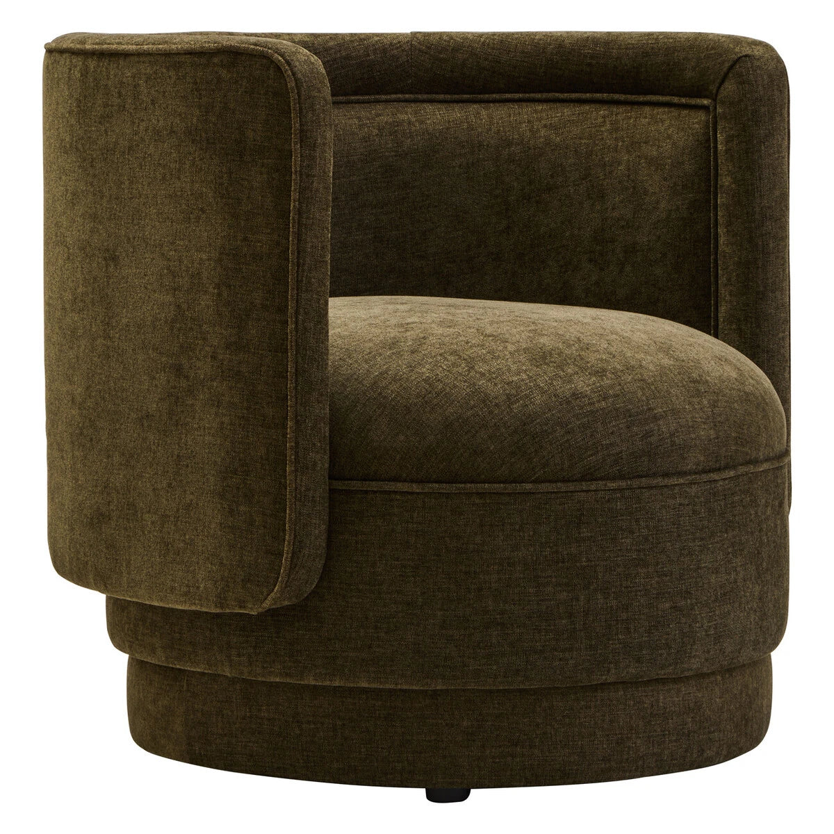 Forest Green Chenille Effect Curved Chair
