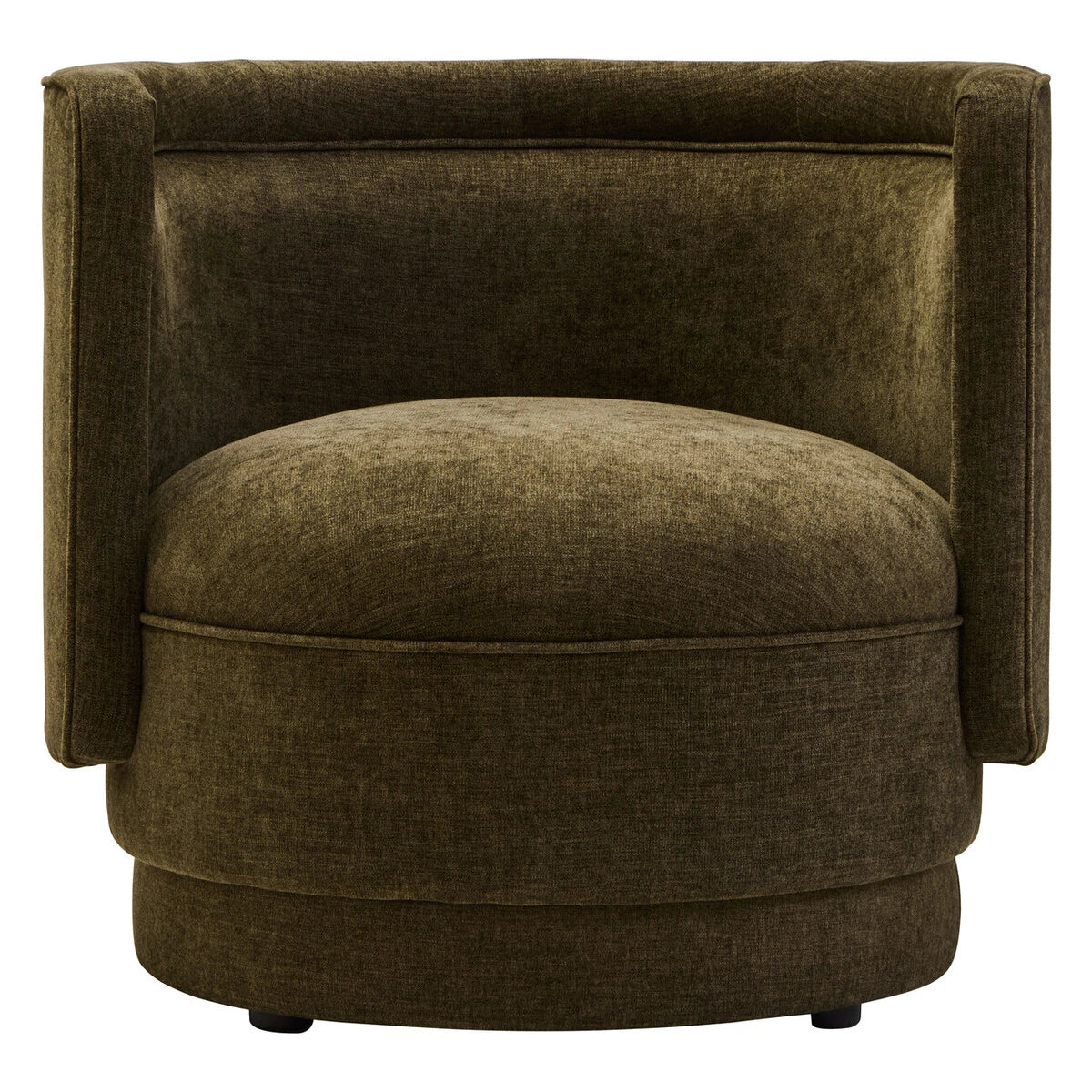 Forest Green Chenille Effect Curved Chair