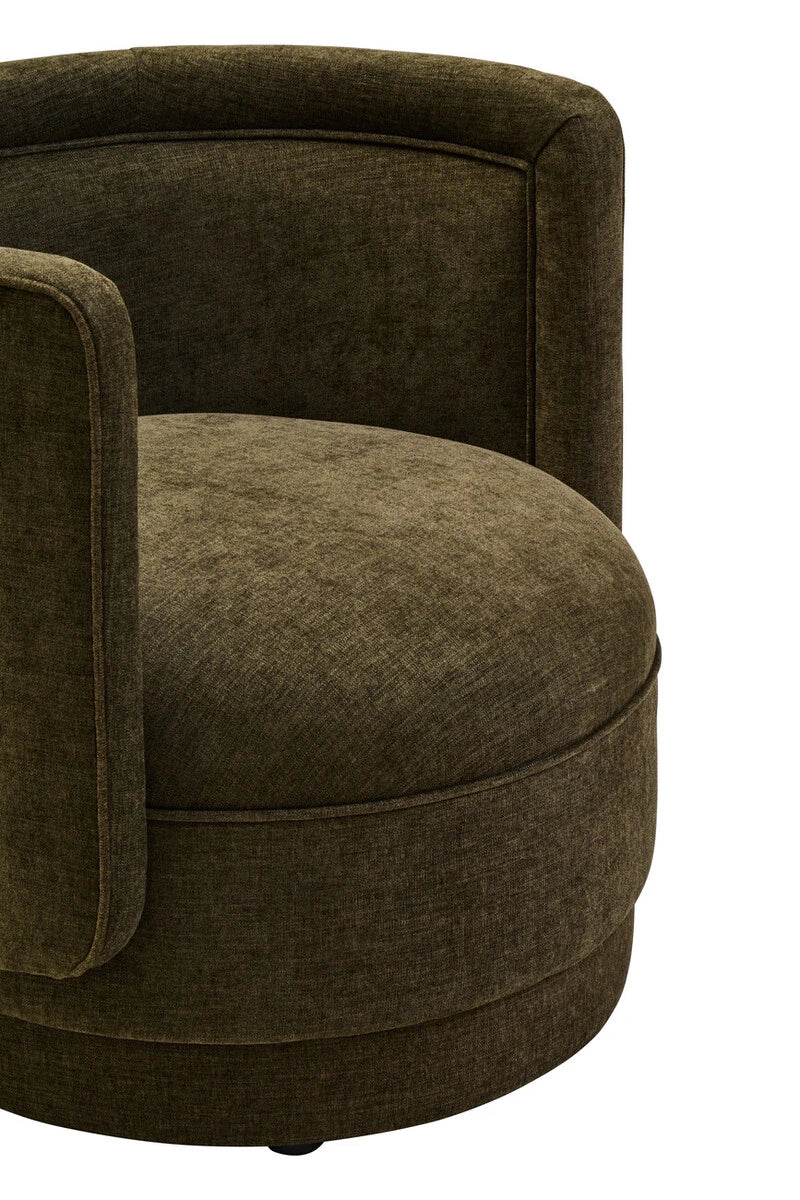 Forest Green Chenille Effect Curved Chair