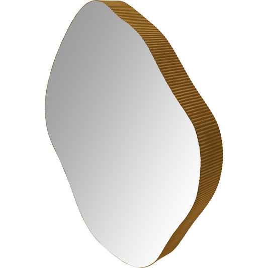 Corrugated Aged Champagne Gold Metal Framed Mirror | Large