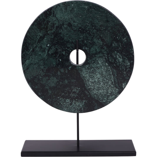 Green Marble Disc Ornament Sculpture