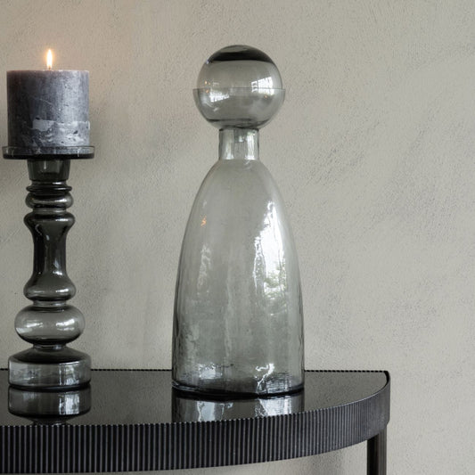 Smoked Glass Bottle Vase | Large
