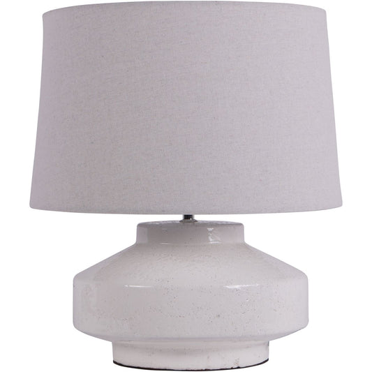 White Round Terracotta Table Lamp