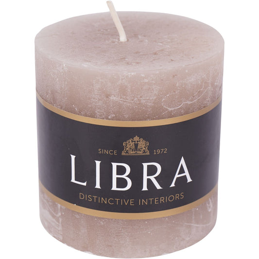 Taupe Rustica Pillar Candle | Small 7x7cm