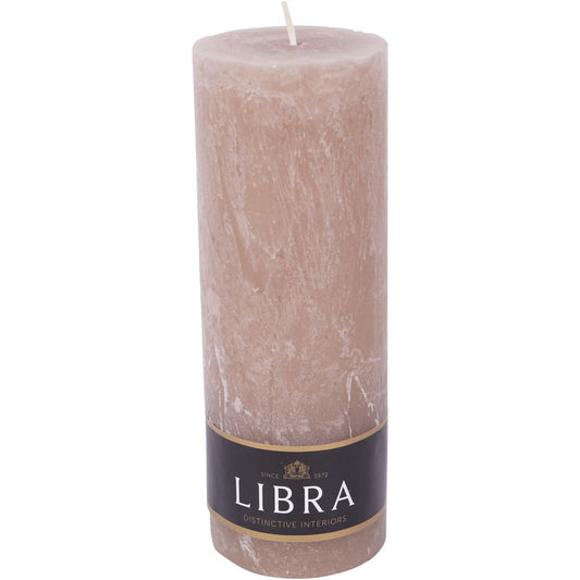 Taupe Rustica Pillar Candle | Large 7x19cm