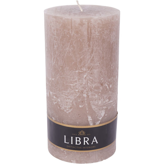 Taupe Rustica Pillar Candle | Extra Large 10x20cm