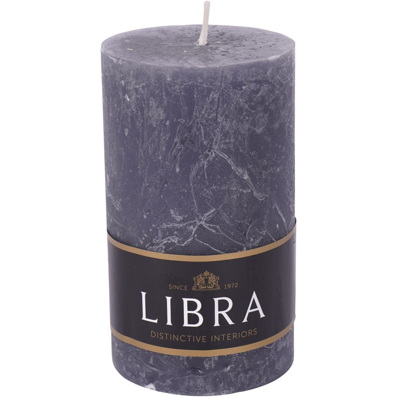 Dark Pewter Grey Rustica Pillar Candle | Medium 7x12cm