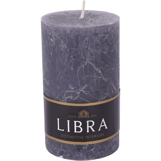 Dark Pewter Grey Rustica Pillar Candle | Medium 7x12cm