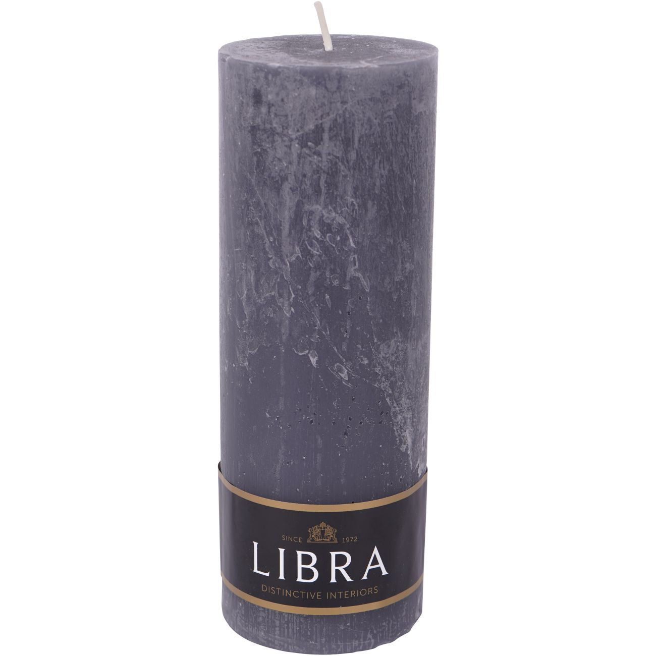Dark Pewter Grey Rustica Pillar Candle | Large 7x19cm