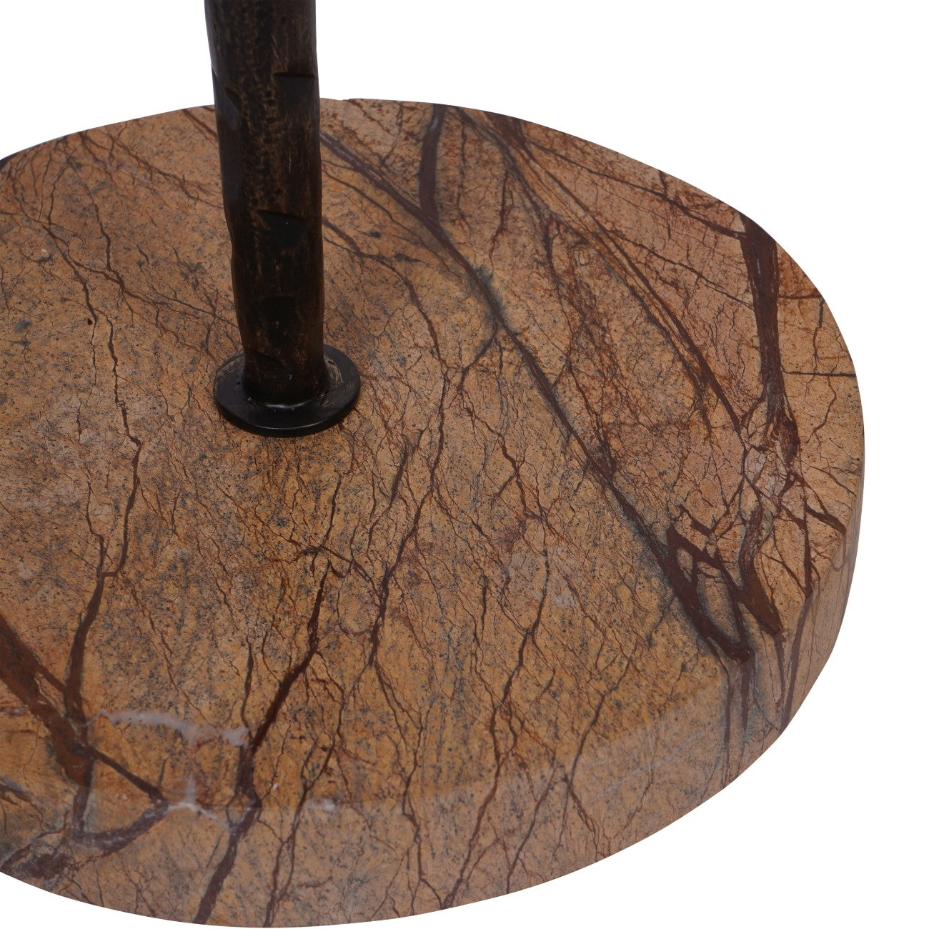 Antique Gold Floor Hurricane Candle Holder With Marble Base | Small