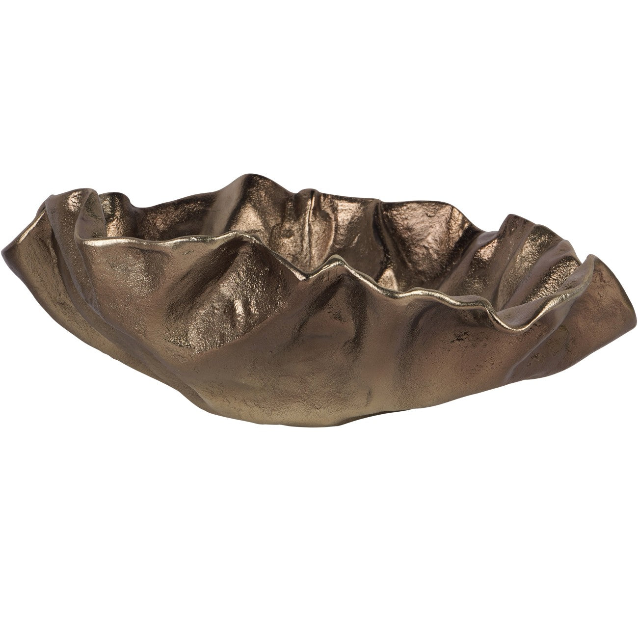 Large Bronze Cast Aluminium Decorative Leaf Bowl