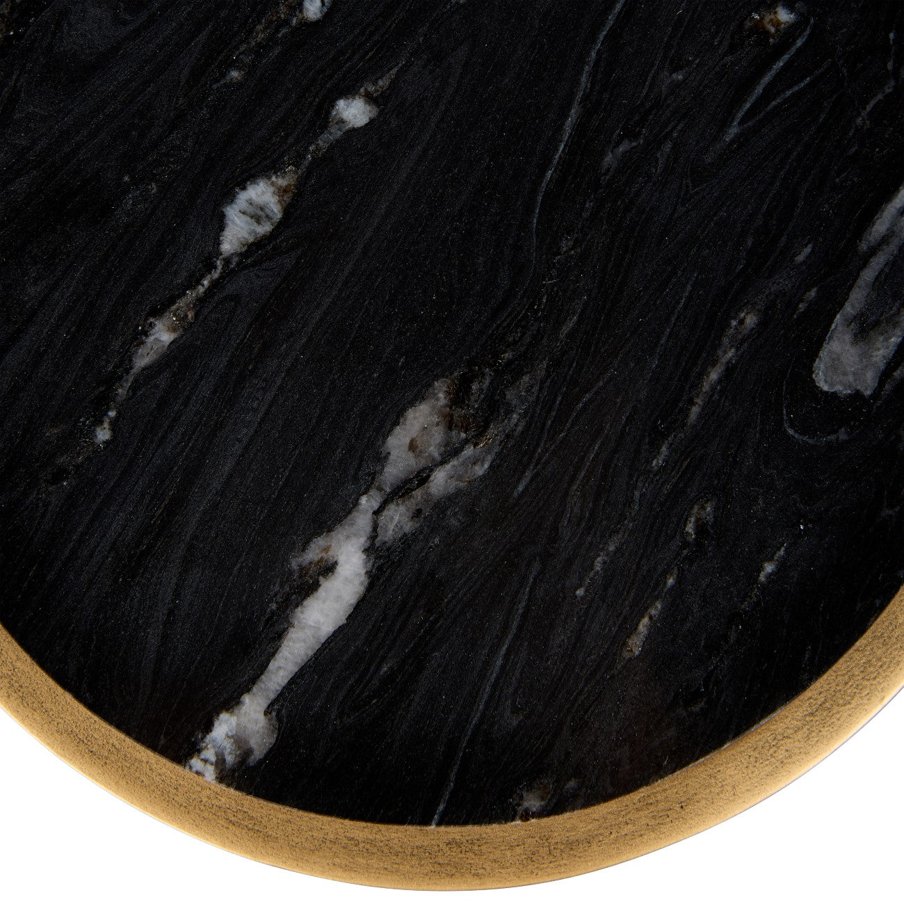 Black Marble & Gold Small Sofa Side Table