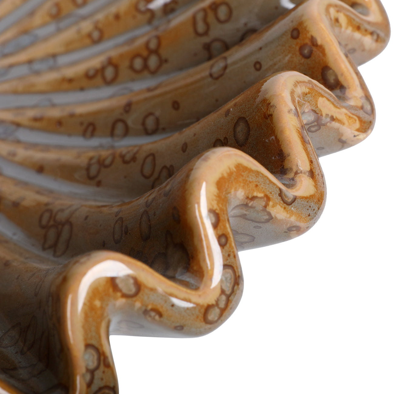 Brown Fluted Ripple Glazed Bowl