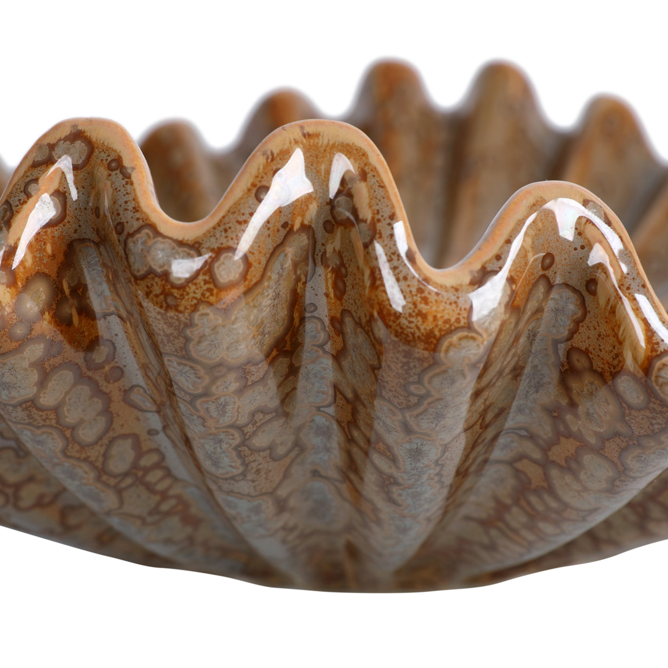 Brown Fluted Ripple Glazed Bowl