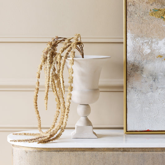 Neutral Stone Textured Tall Urn Vase | Medium