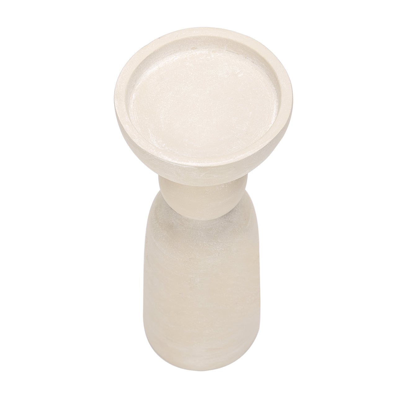 Neutral Stone Textured Pillar Candle Holder | Large