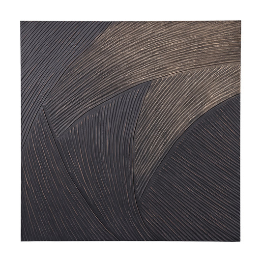 Golden Wave Textured Wall Art 120x120cm