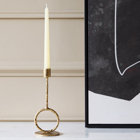 Antique Gold Candle Holder | Large